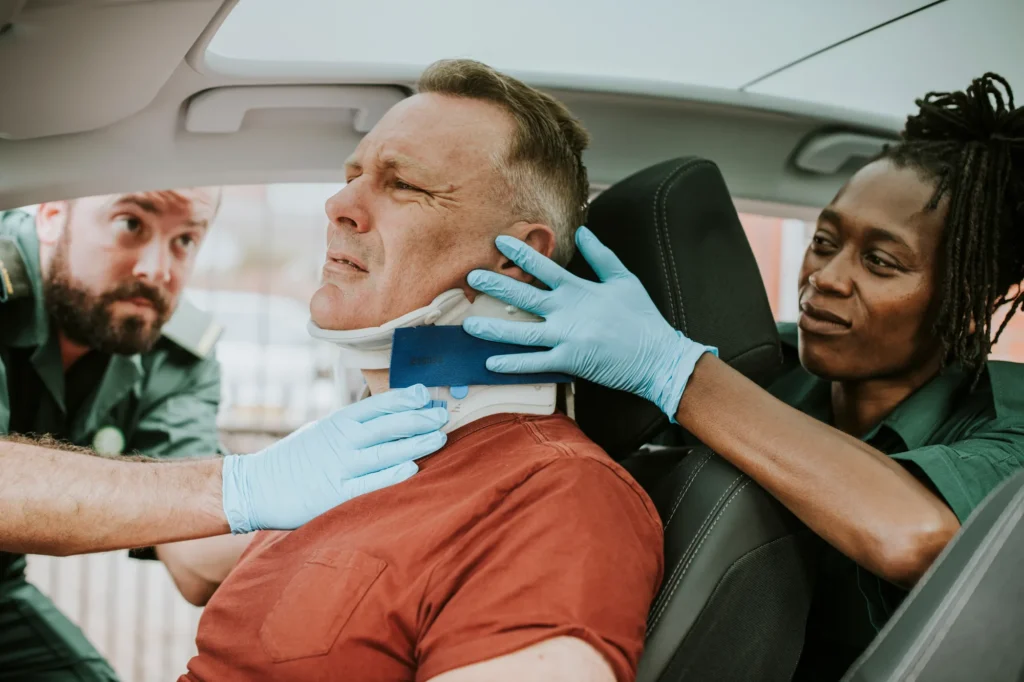 A New Jersey man, who is experiencing neck pain after a car accident.