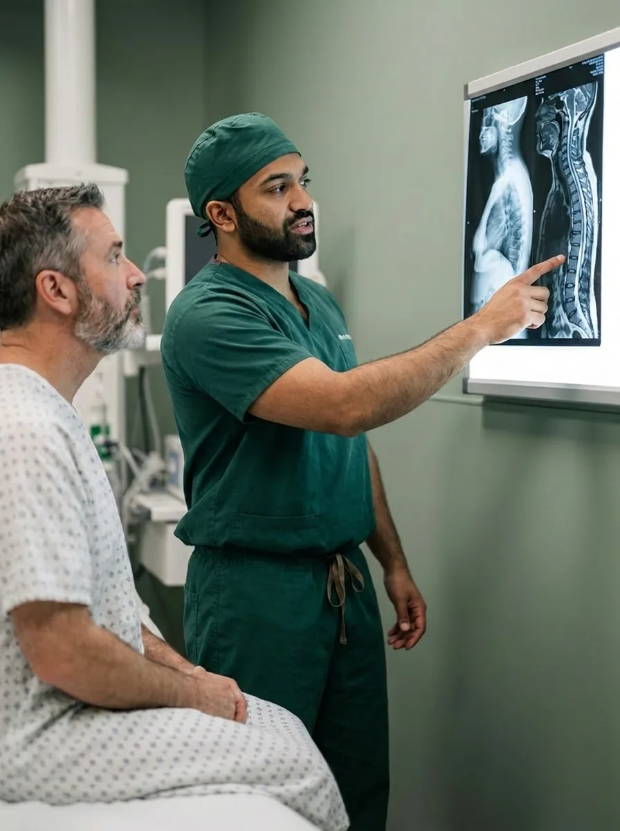 A man being prepped for minimally-invasive surgery at The Jey Institute