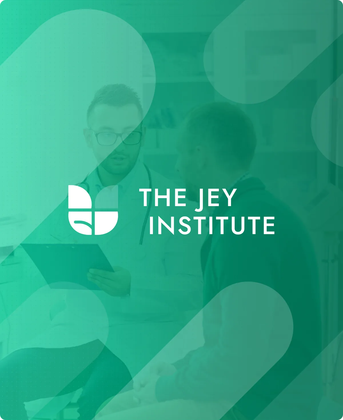 A testimonial image depicting a New Jersey man consulting with a physician.